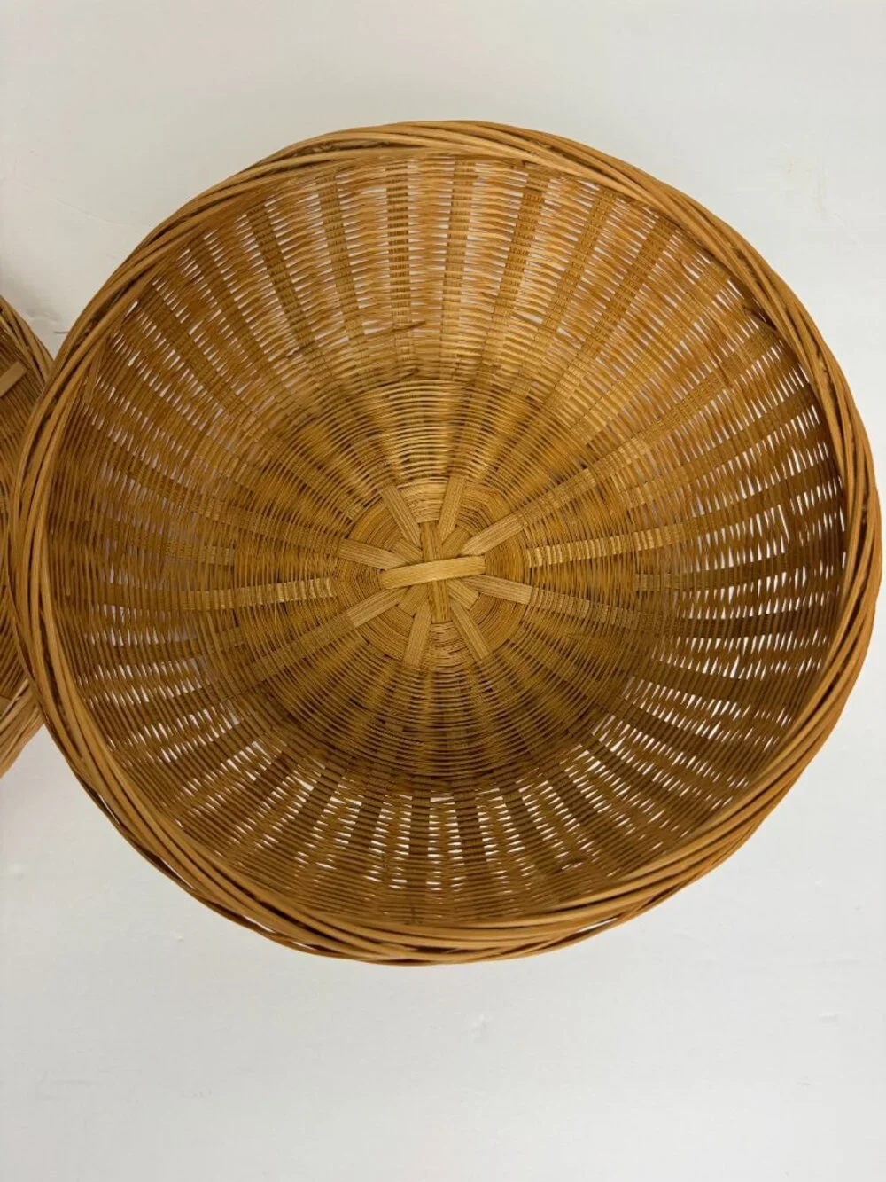 Vintage Woven Sewing Storage Basket, 9-inch, Round